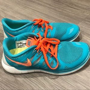 Nike Free 5.0 turquoise and Orange running
